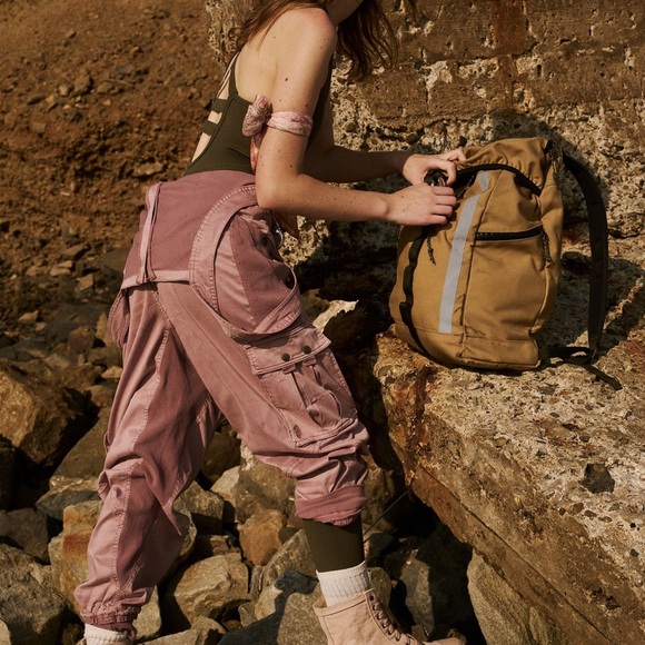 Free People Movement Fast Track One Piece Jumpsuit Cargo Withered Rose - Picture 3 of 4